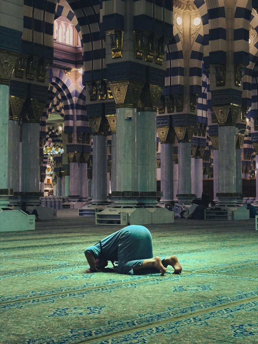 The holy mosque at dusk